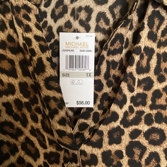 NWT Michael Kors Sleeveless Animal Print Top - Picture 3 of 4